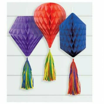 Amscan DECORATIONS HC MINI W/ TASSELS RAINBOW