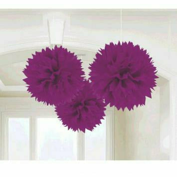 Amscan DECORATIONS PURPLE FLUFFY DECORATIONS