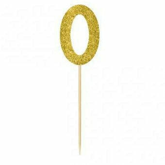 Amscan DECORATIONS Small Gold Glitter Picks- 0