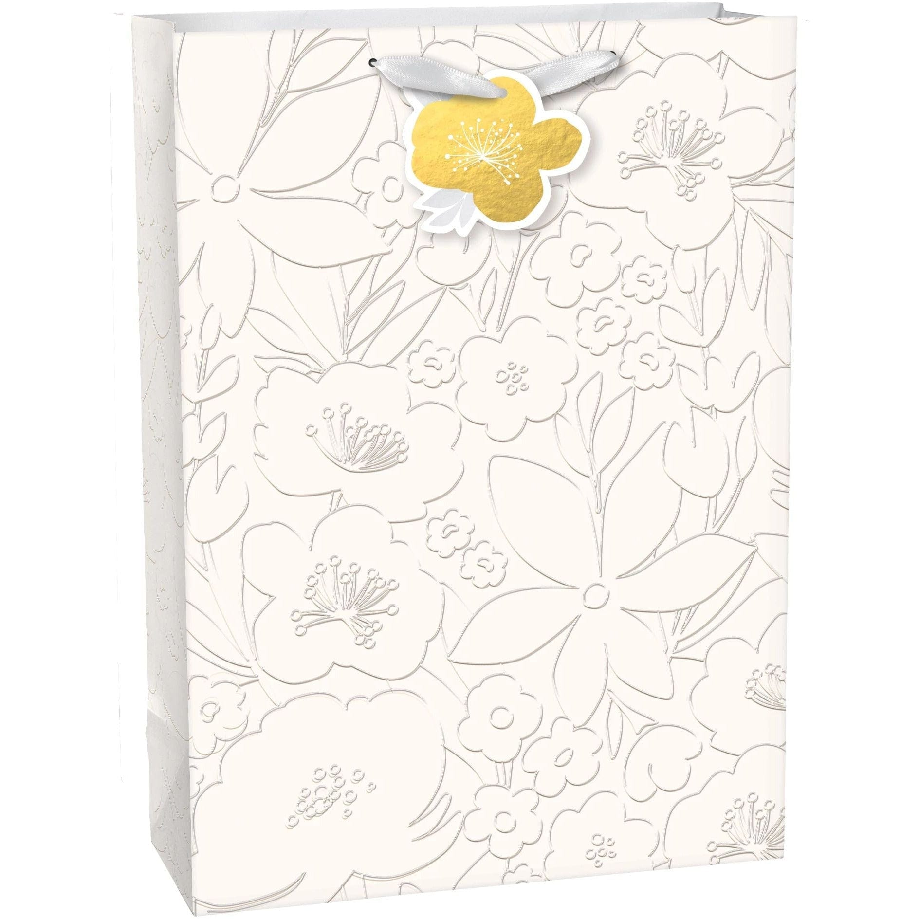 Amscan GIFT WRAP Embossed Floral Extra Large Bag w/ hang tag