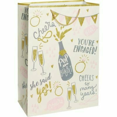 Amscan GIFT WRAP Glitter She Said Yes Gift Bag