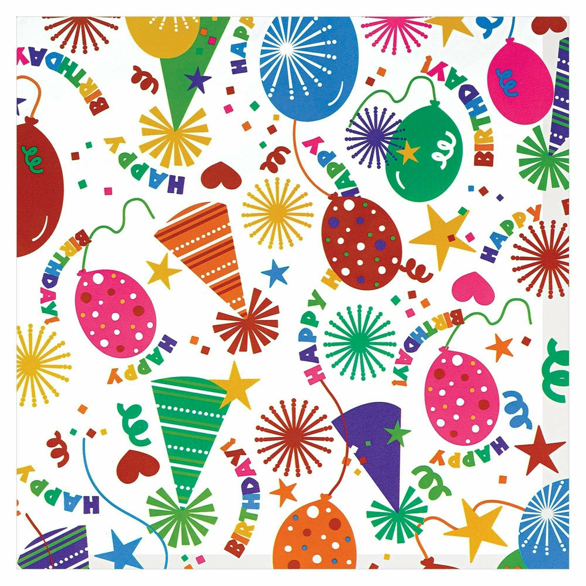 Amscan GIFT WRAP Printed Jumbo Birthday Party Hat Gift Wrap