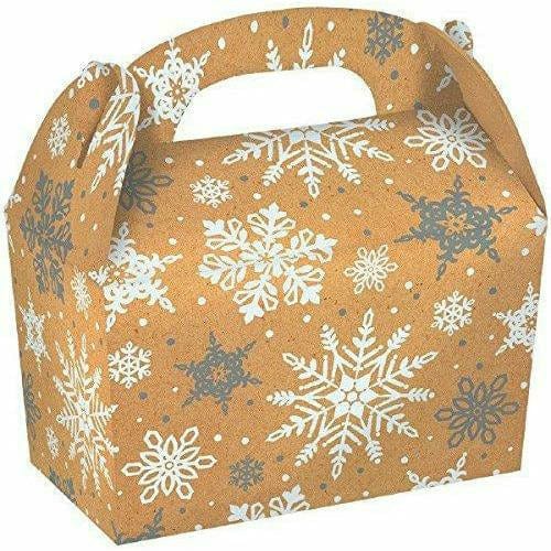 Amscan HOLIDAY: CHRISTMAS Christmas Snowflakes Kraft Cardboard Gable Boxes