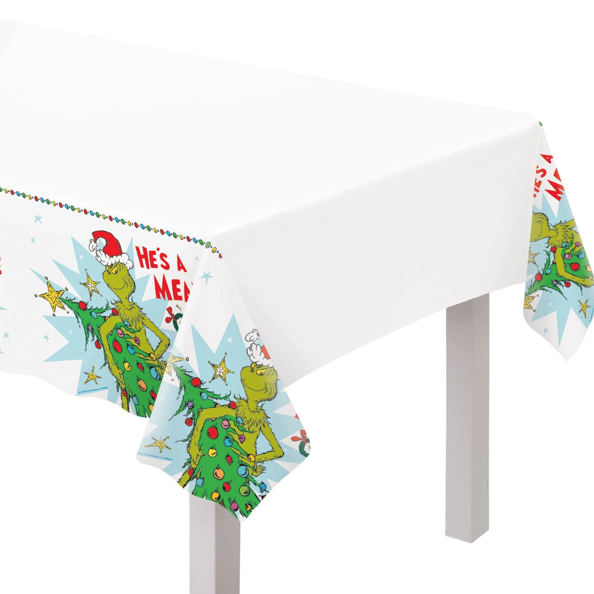 Amscan HOLIDAY: CHRISTMAS He&#39;s A Mean One Plastic Table Cover