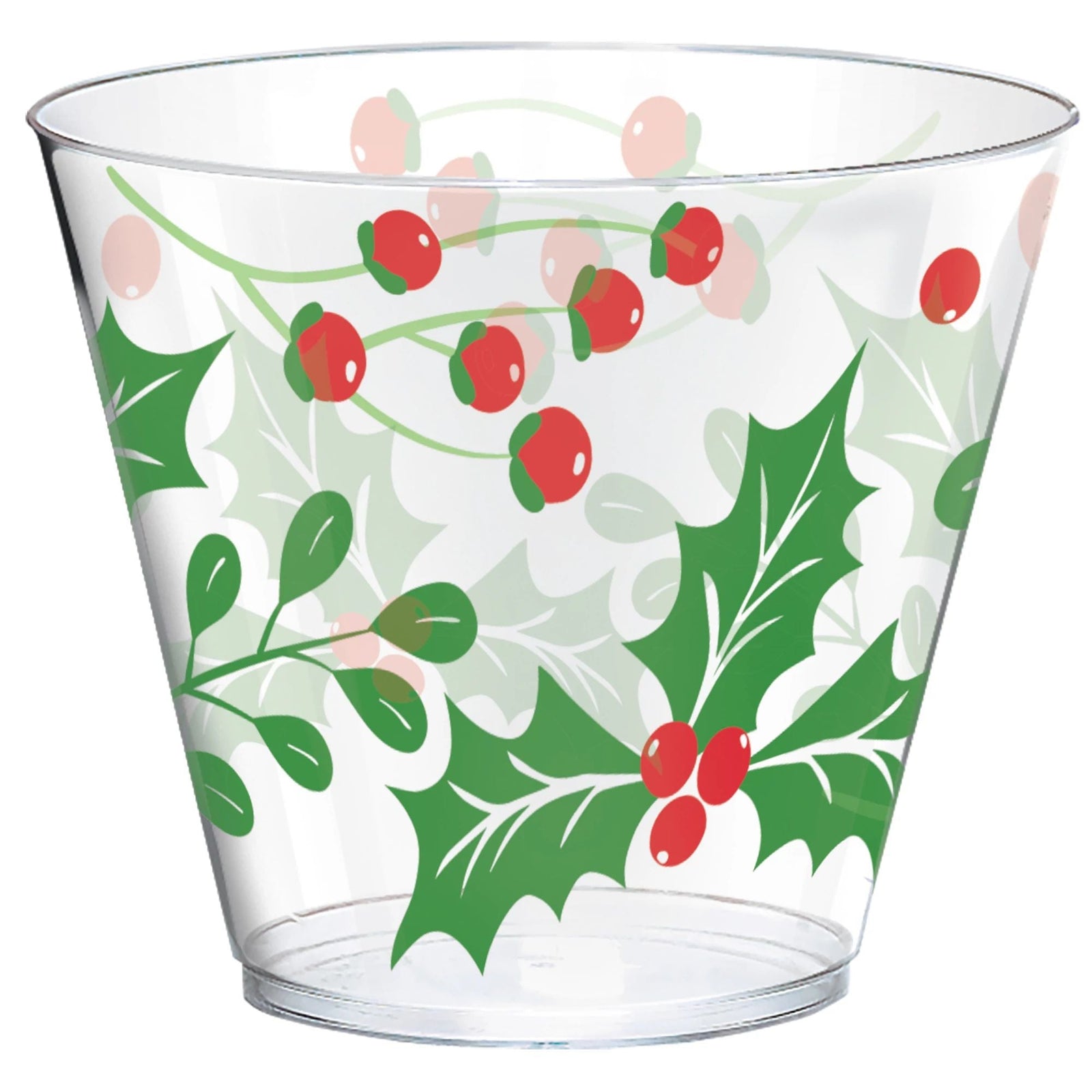 Amscan HOLIDAY: CHRISTMAS Holly Plastic Tumbler, 9 oz.