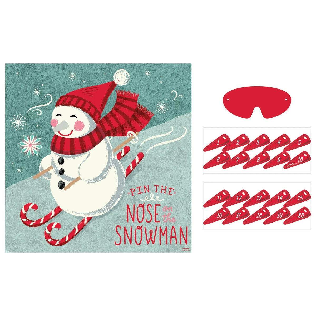 Amscan HOLIDAY: CHRISTMAS Peppermint Twist Pin the Nose on the Snowman