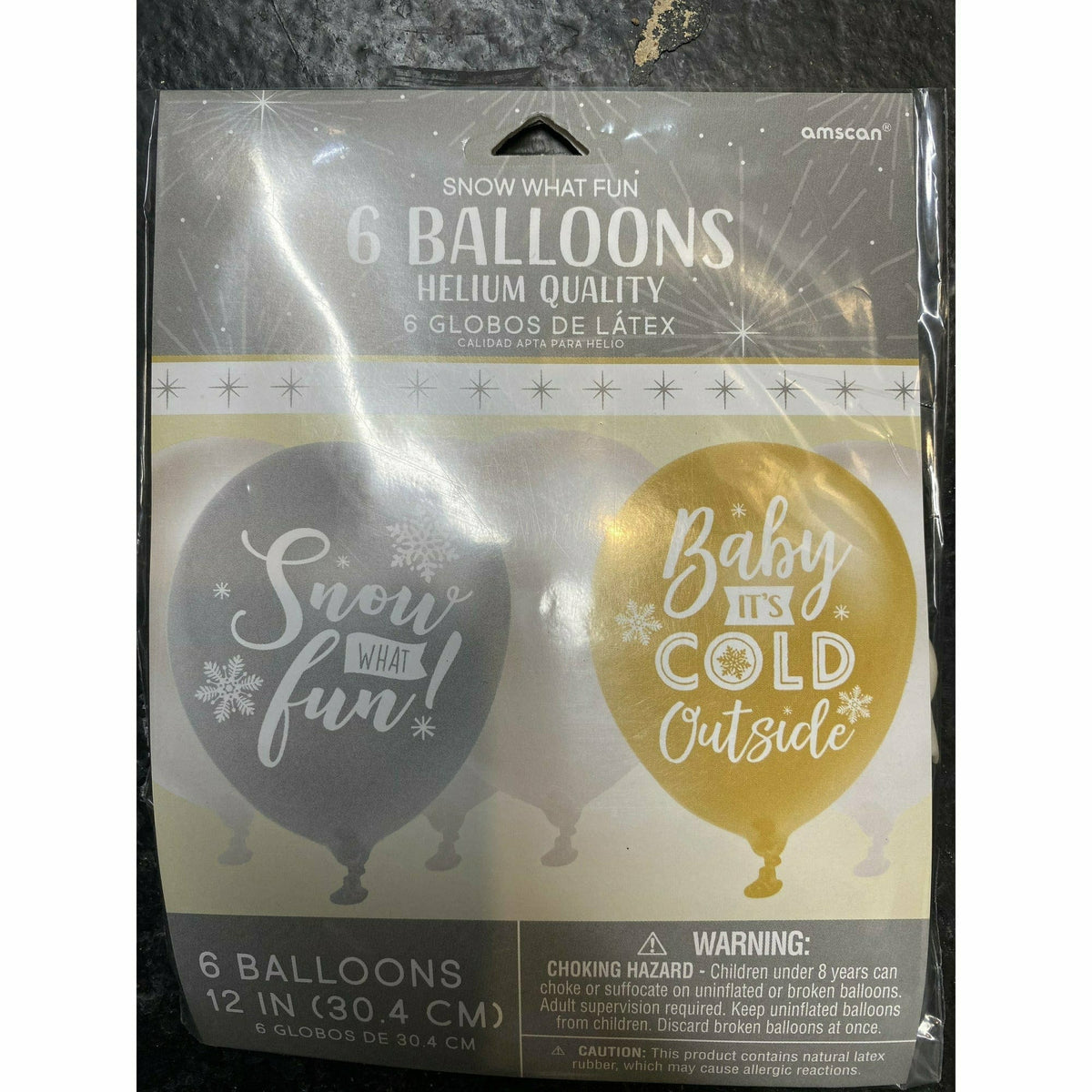 Amscan HOLIDAY: CHRISTMAS Snow What Fun Latex Balloons 6ct