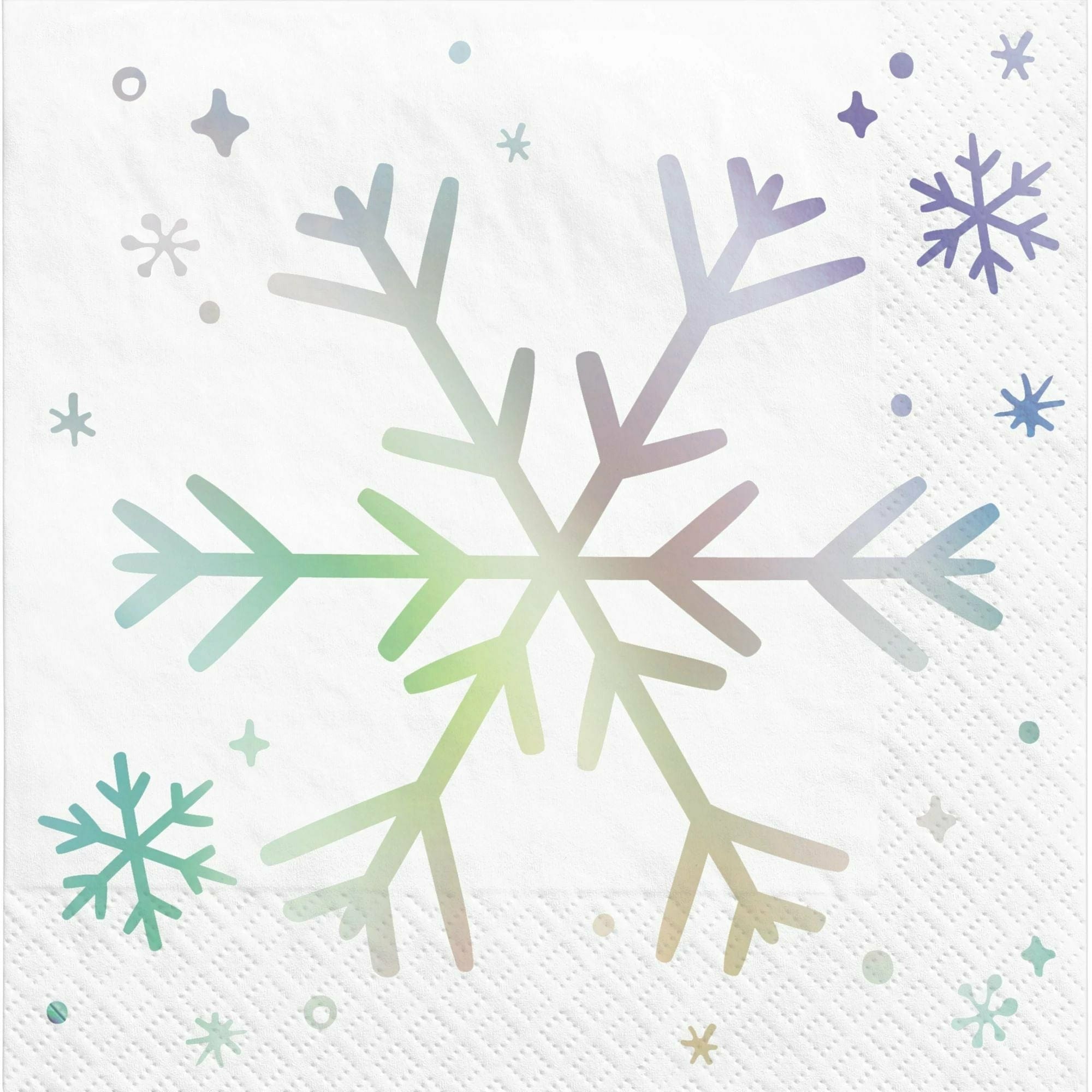 Amscan HOLIDAY: CHRISTMAS Snowy Iridescent Luncheon Napkins