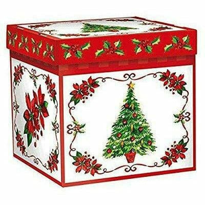 Amscan HOLIDAY: CHRISTMAS Very Merry Christmas Tree &amp; Poinsettia Gift Box