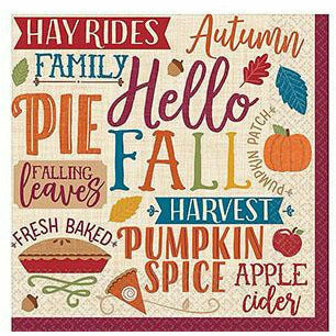 Amscan HOLIDAY: FALL Fall Phrases Beverage Napkins 16ct