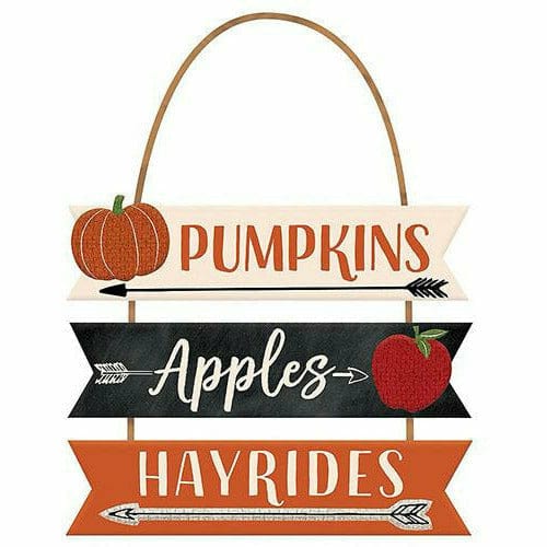 Amscan HOLIDAY: FALL Pumpkins, Apples &amp; Hayrides Stacked Sign