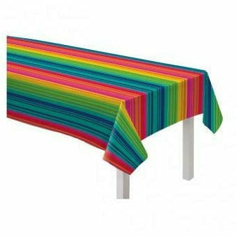 Amscan HOLIDAY: FIESTA Serape Stripe Flannel-Backed Vinyl Table Cover J3