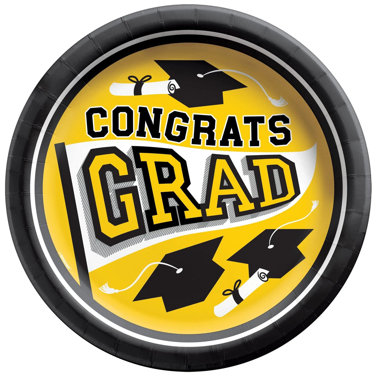 Amscan HOLIDAY: GRADUATION True To Your School Round Plates - 8 1/2&quot; - Yellow