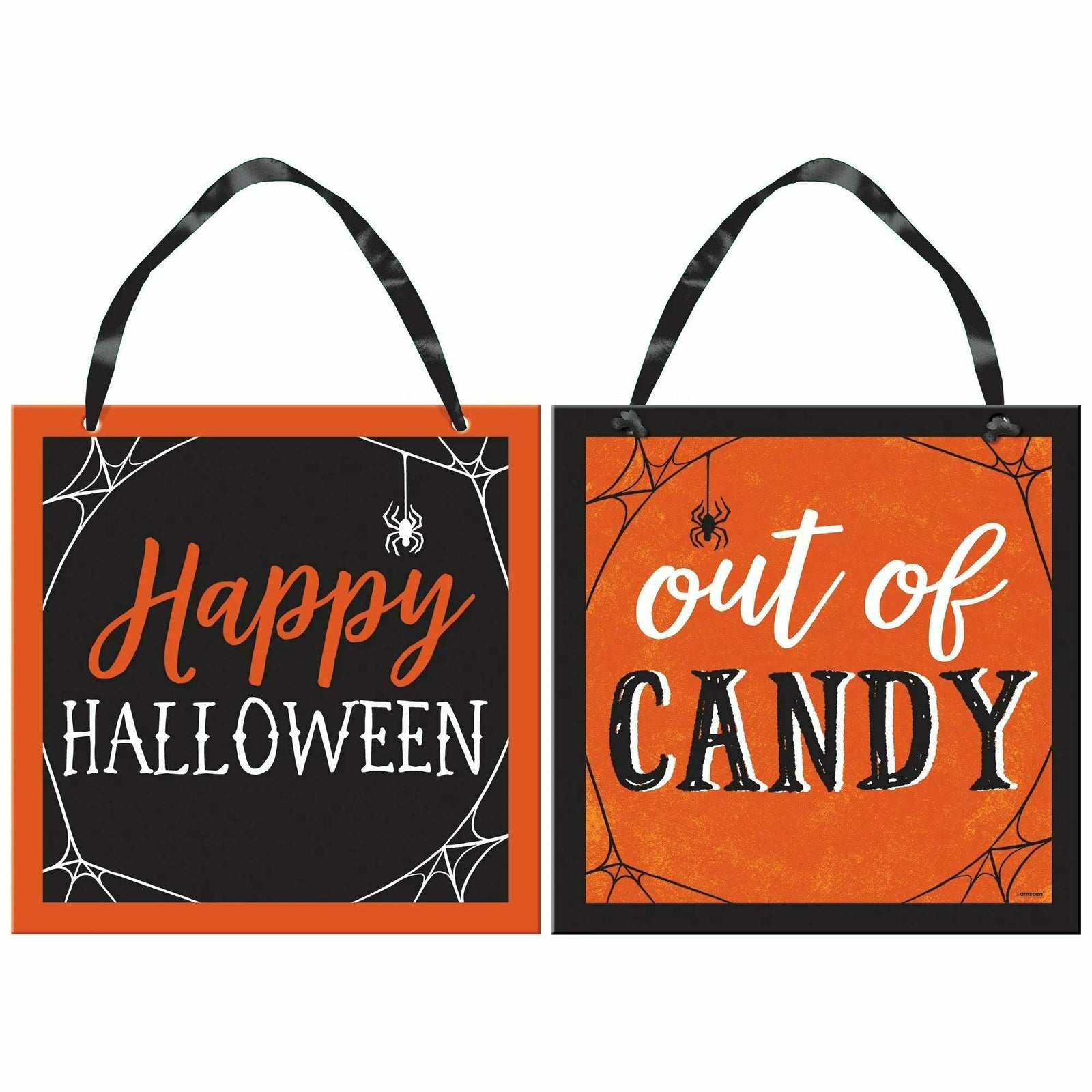 Amscan HOLIDAY: HALLOWEEN Classic Orange & Black Halloween Candy Reversible Sign