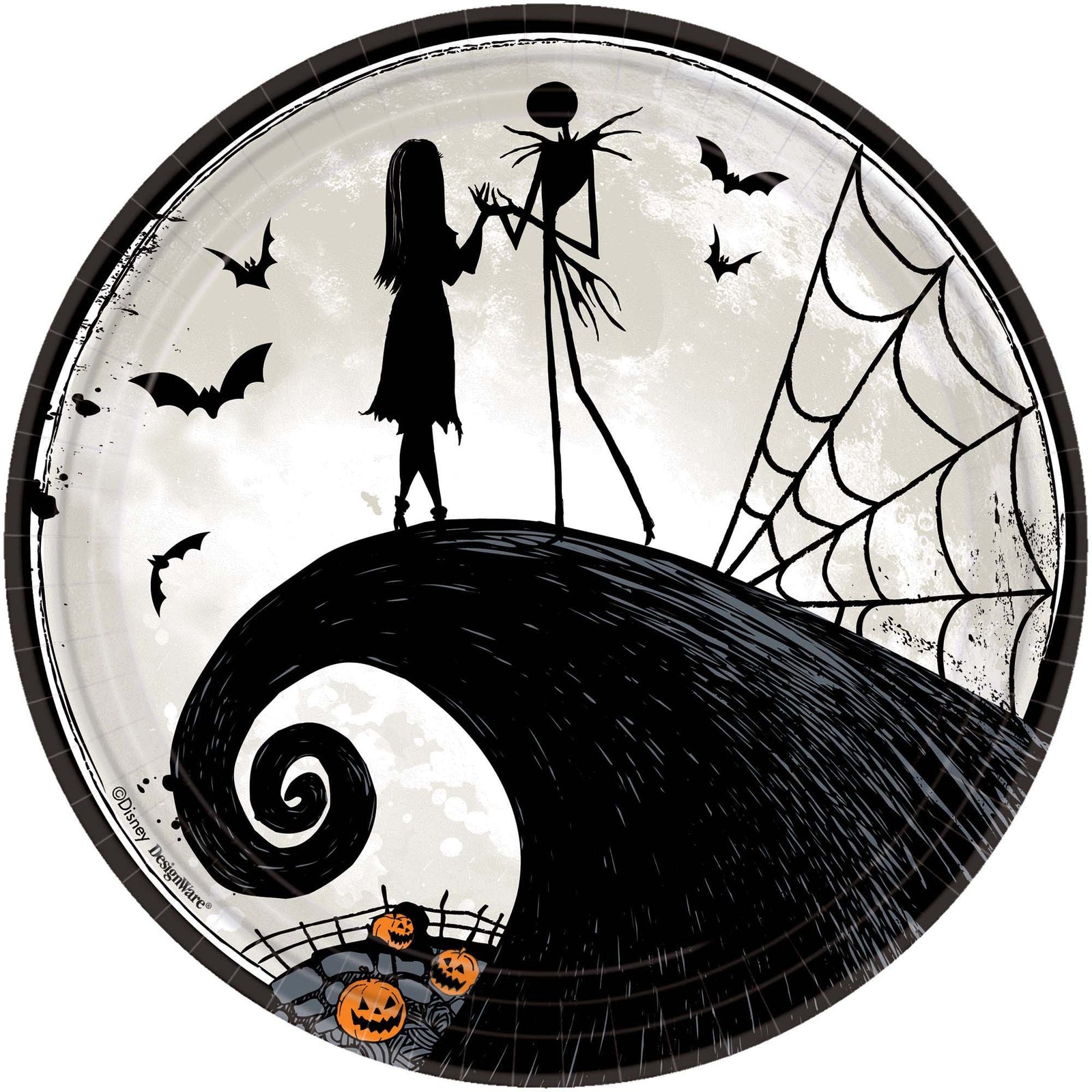 Amscan HOLIDAY: HALLOWEEN ©Disney Tim Burton's Nightmare Before Christmas Round Plates, 9"