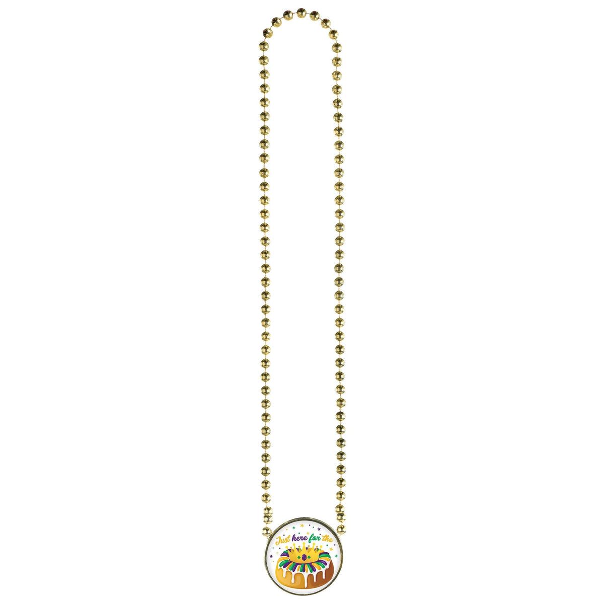 Amscan HOLIDAY: MARDI GRAS King Cake Pendant Bead Necklace