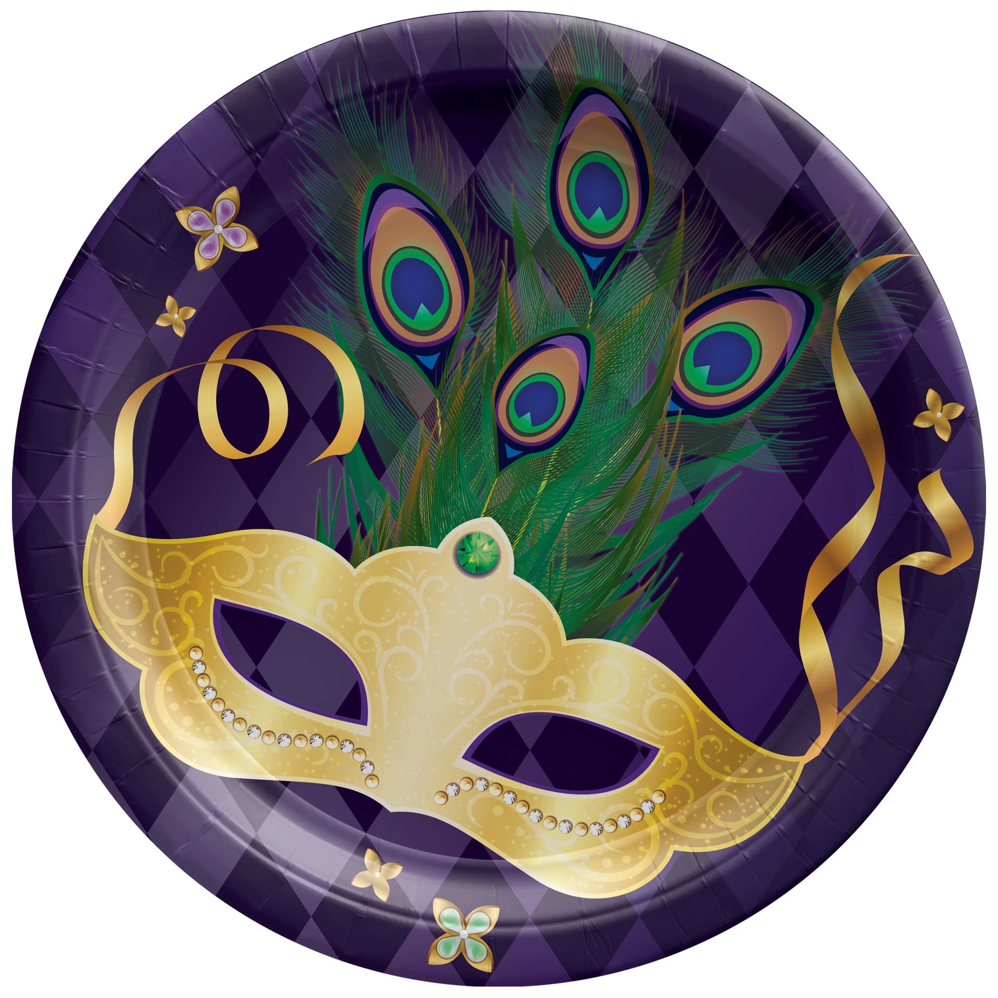 Amscan HOLIDAY: MARDI GRAS Mardi Gras Masquerade Round Plates