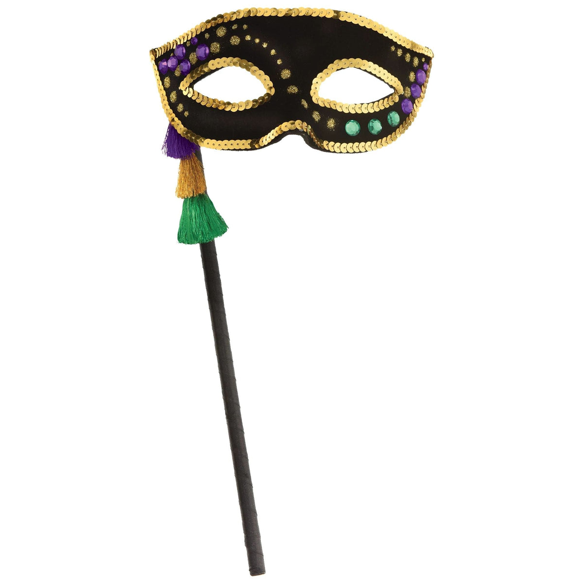 Amscan HOLIDAY: MARDI GRAS Mardi Gras Tassle Mask w/ Stick