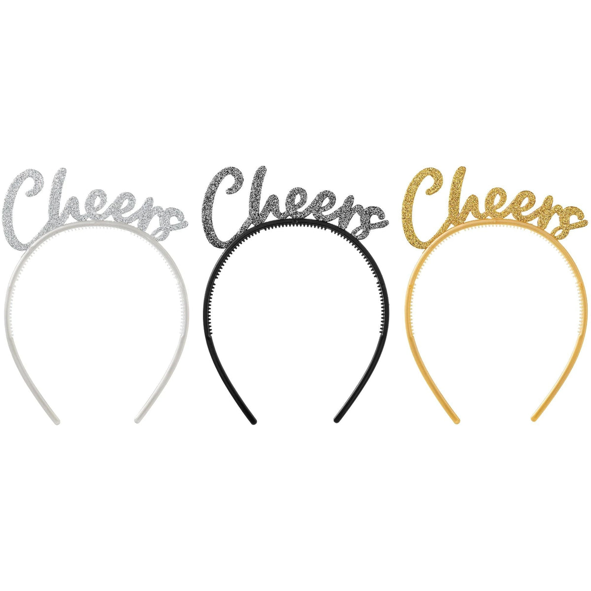 Amscan HOLIDAY: NEW YEAR&#39;S &quot;Cheers&quot; Headbands - Black, Silver, Gold