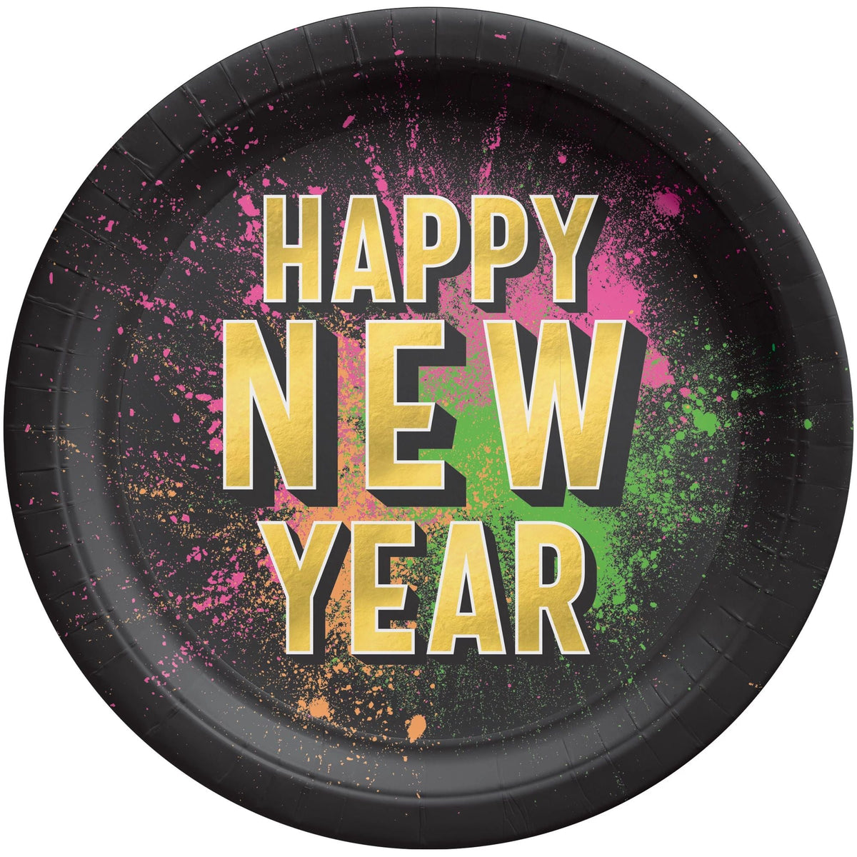 Amscan HOLIDAY: NEW YEAR&#39;S Countdown Glow Round Lunch Plates