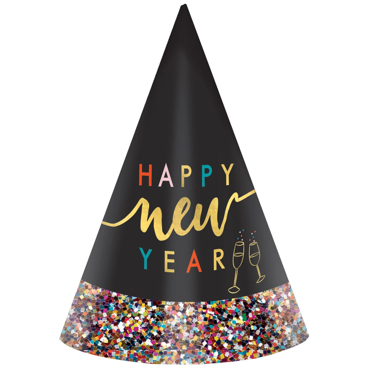 Amscan HOLIDAY: NEW YEAR&#39;S Glitter Dipped Cone Hat