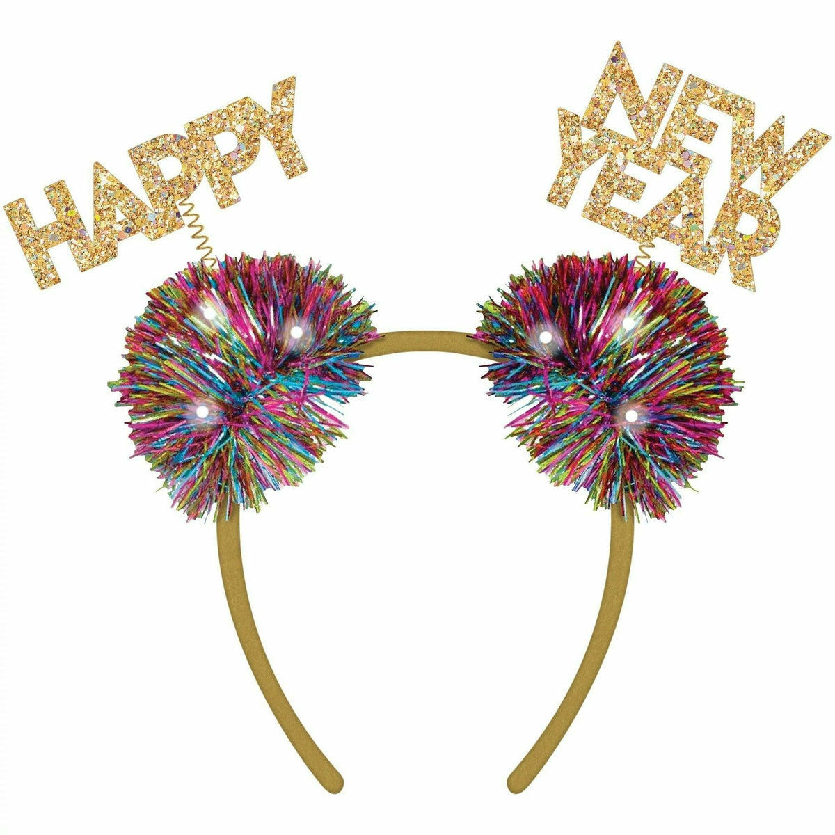 Amscan HOLIDAY: NEW YEAR&#39;S Happy New Year Colorful Confetti Pom Pom Headband