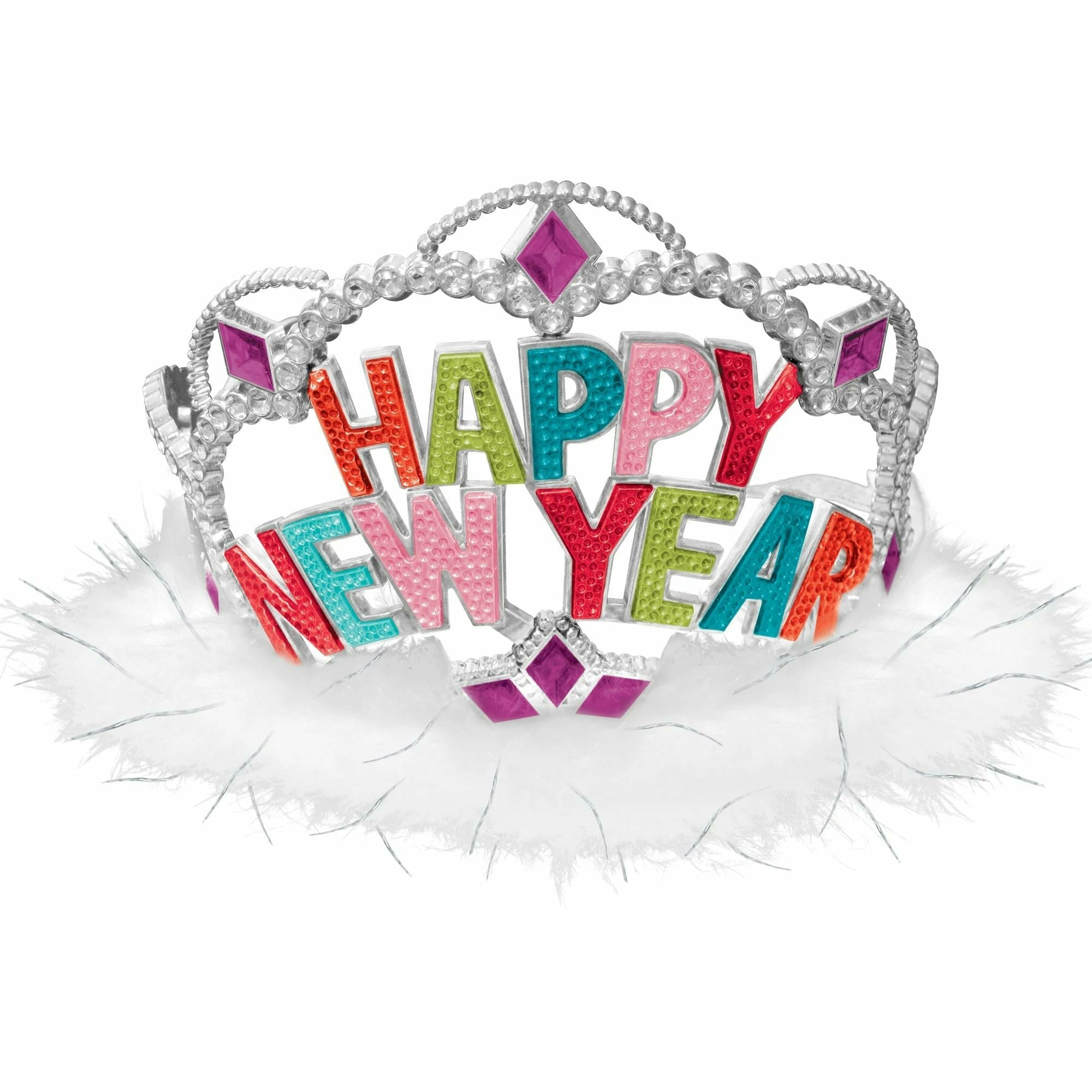 Amscan HOLIDAY: NEW YEAR'S Happy New Year Electroplated Tiara - Colorful