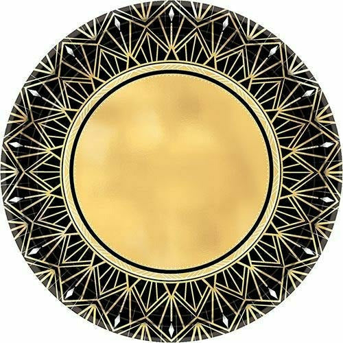 Amscan HOLIDAY: NEW YEAR&#39;S Metallic Hollywood Dinner Plates 8ct