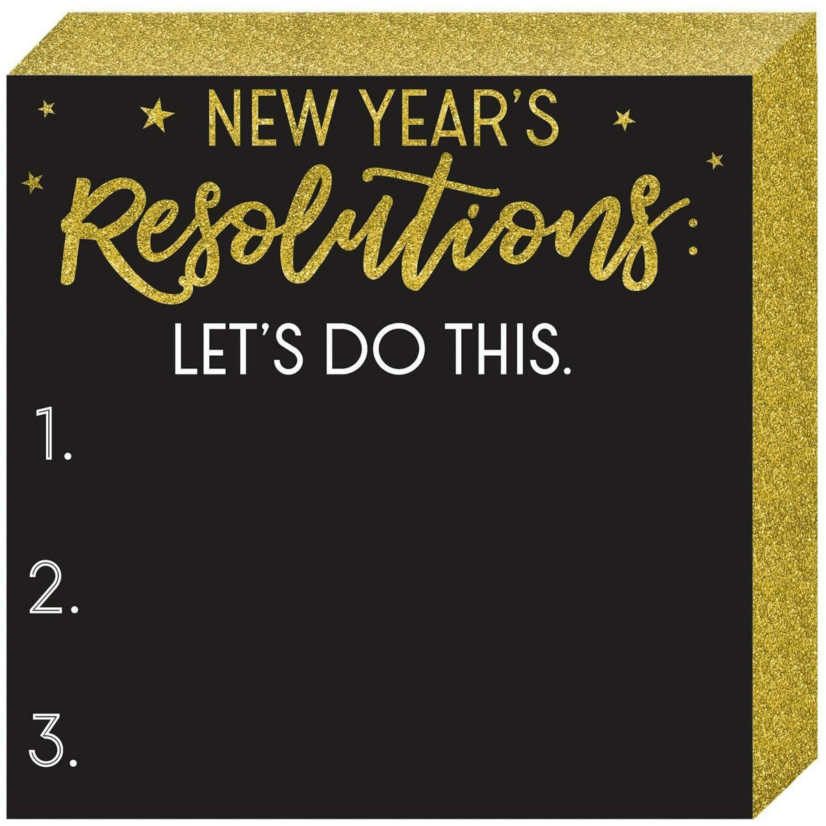 Amscan HOLIDAY: NEW YEAR&#39;S New Year&#39;s Resolutions Square Chalkboard Standing Plaque