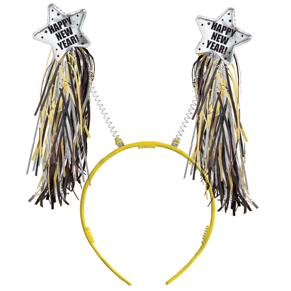 Amscan HOLIDAY: NEW YEAR&#39;S New Year Tinsel Headbopper - Black, Silver, Gold