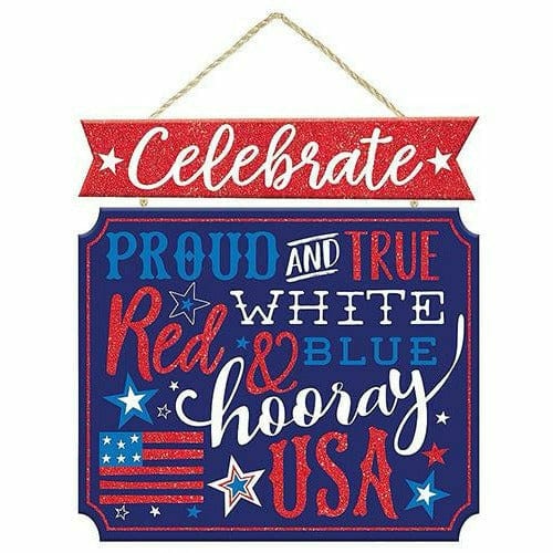 Amscan HOLIDAY: PATRIOTIC Glitter Patriotic Proud &amp; True Stacked Sign