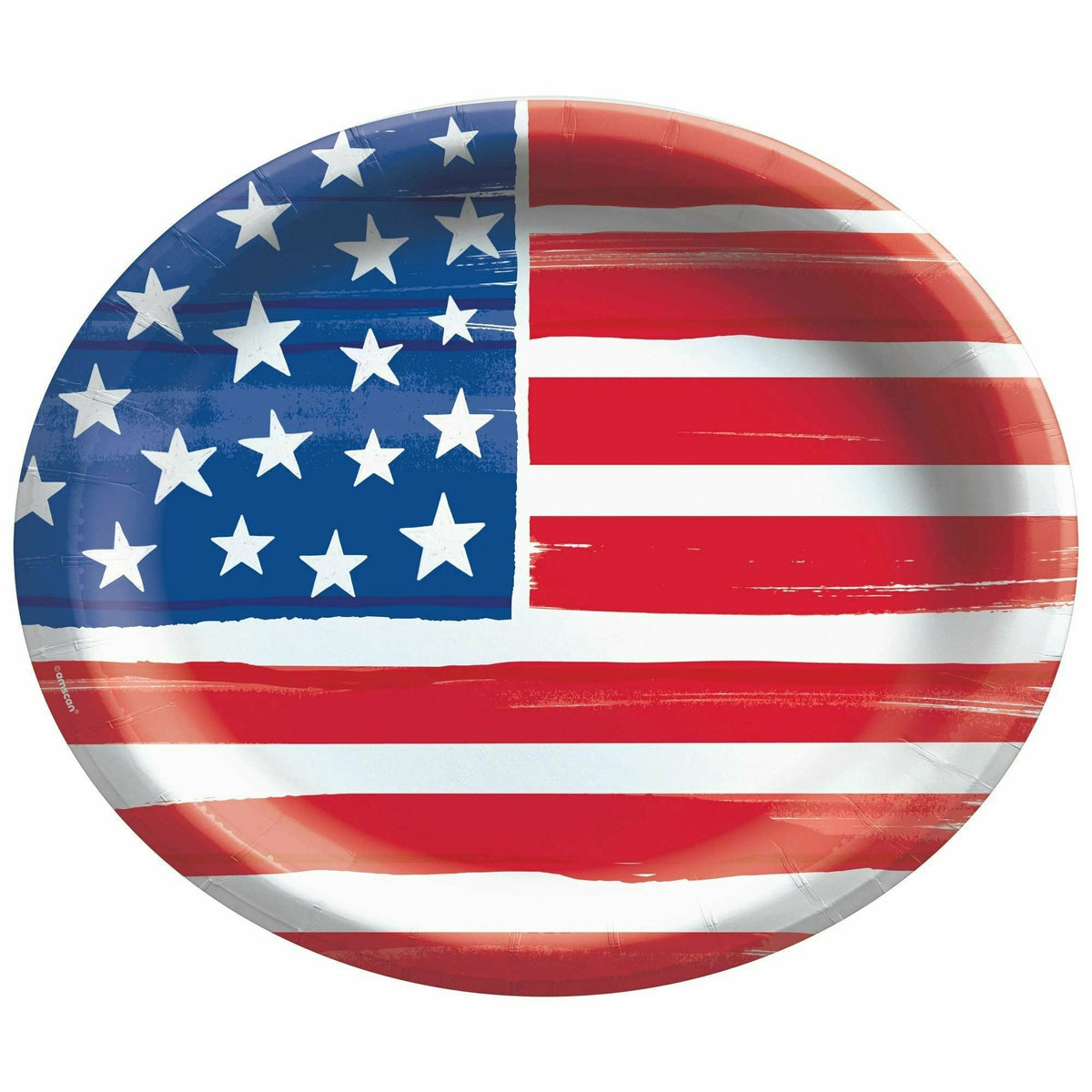 Amscan HOLIDAY: PATRIOTIC Painted Patriotic Oval Plates, 12&quot;