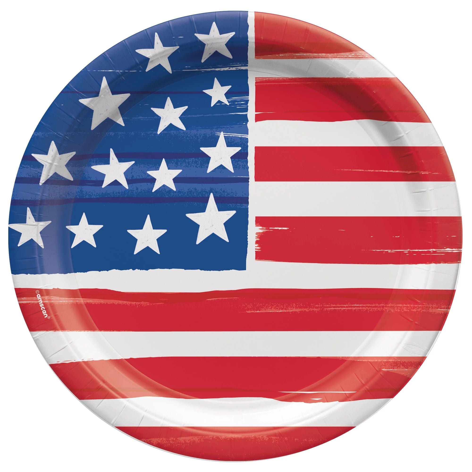 Amscan HOLIDAY: PATRIOTIC Painted Patriotic Round Plates, 8 1/2"