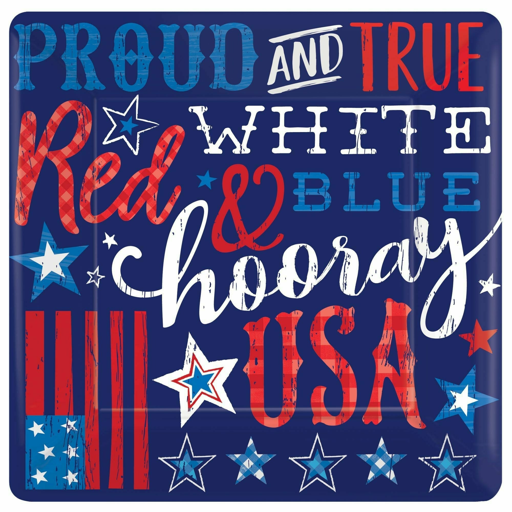 Amscan HOLIDAY: PATRIOTIC Proud & True Square Plates 18ct