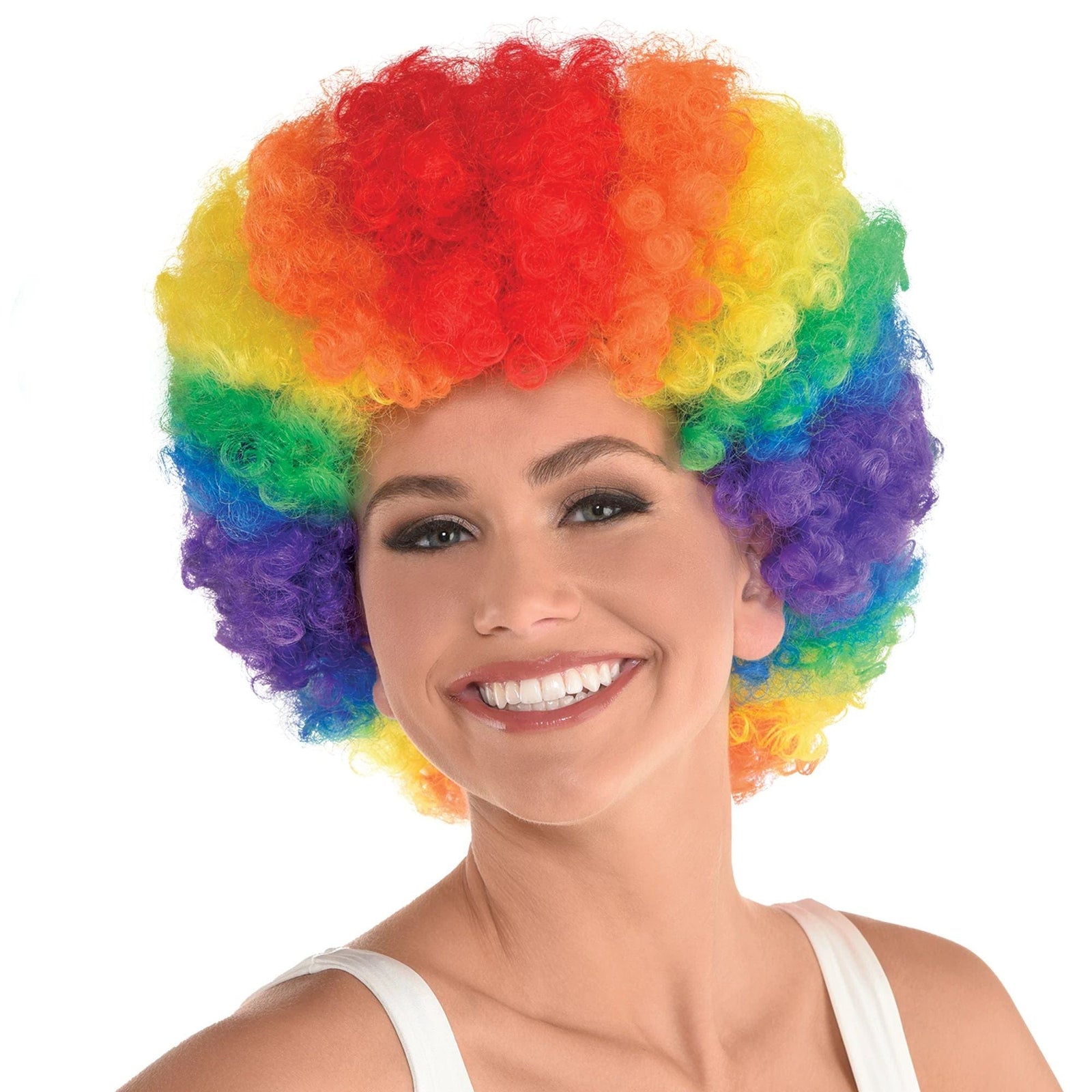 Amscan HOLIDAY: SPIRIT Rainbow Afro Curly Wig