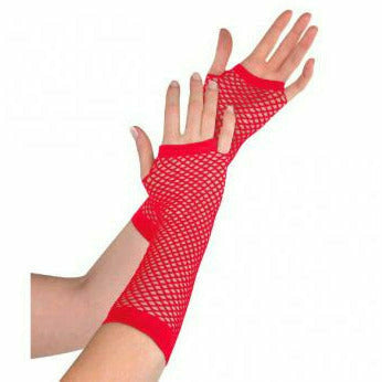 Amscan HOLIDAY: SPIRIT RED LONG FISHNET GLOVES