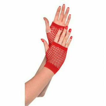 Amscan HOLIDAY: SPIRIT RED SHRT FISHNET GLOVES