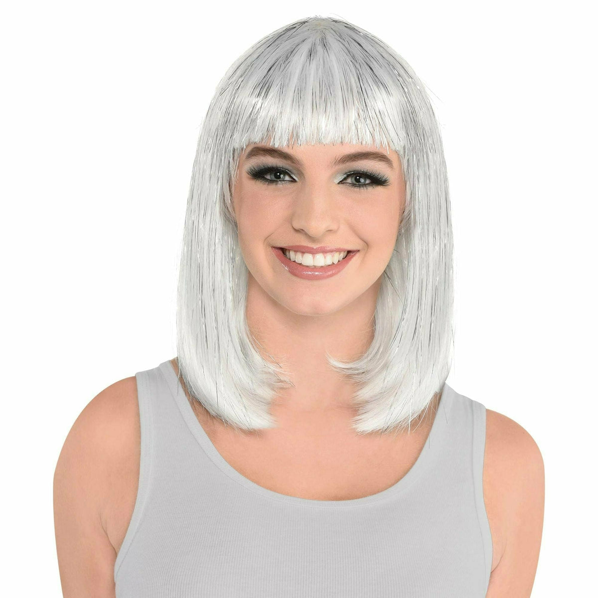 Amscan HOLIDAY: SPIRIT Silver Long Bob Wig