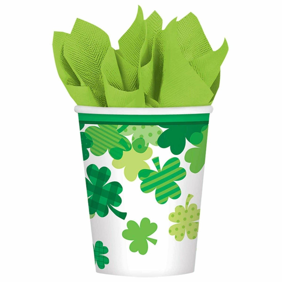 Amscan HOLIDAY: ST. PAT&#39;S Blooming Shamrocks Cups, 9 oz.