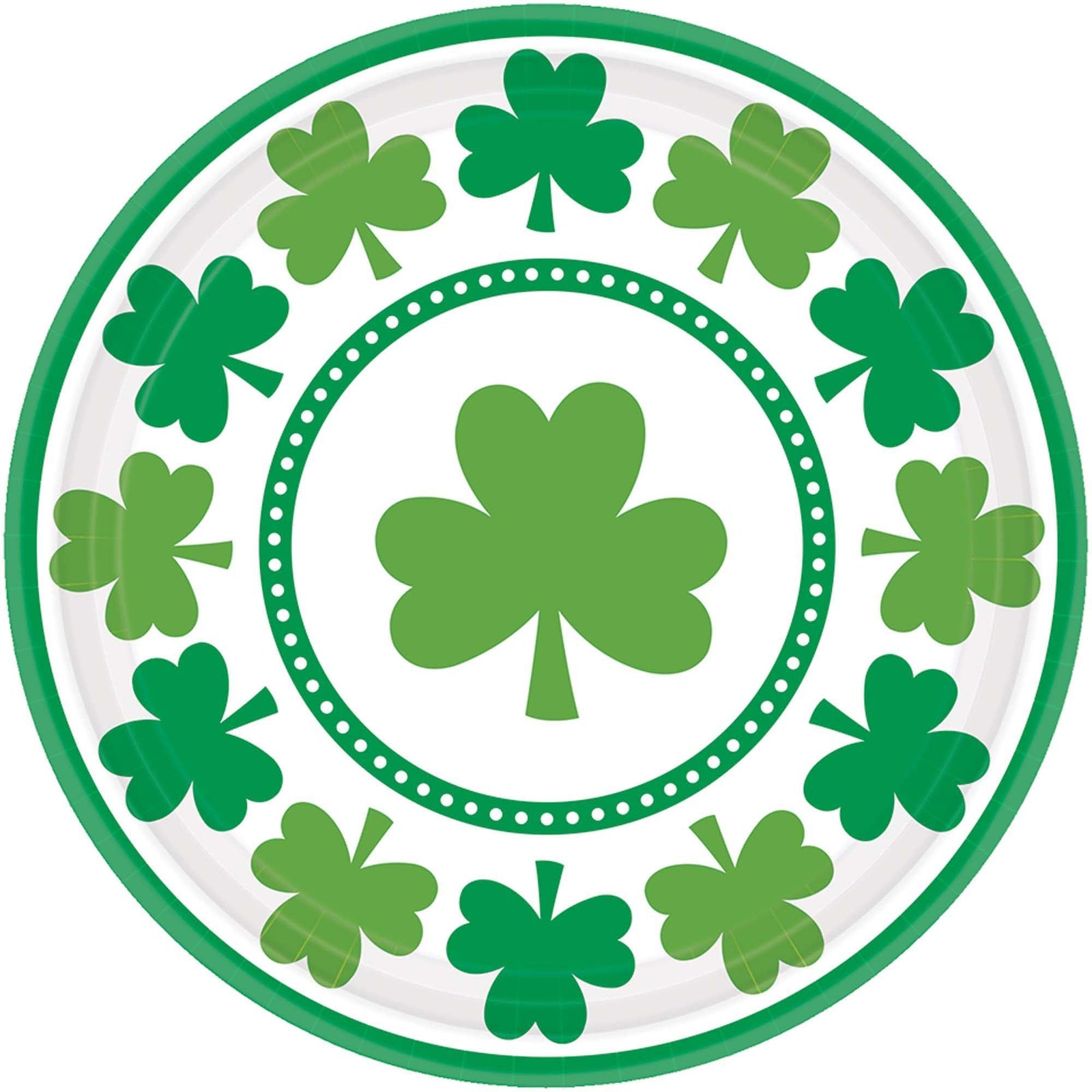 Amscan HOLIDAY: ST. PAT'S Lucky Shamrocks Round Dessert Plates