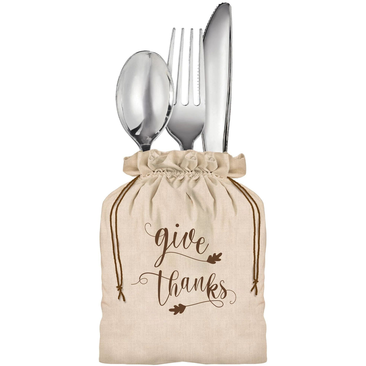 Amscan HOLIDAY: THANKSGIVING Give Thanks Canvas Cutlery Holder