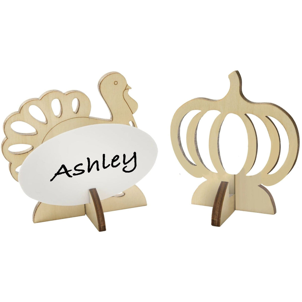 Amscan HOLIDAY: THANKSGIVING Pumpkin &amp; Turkey Wood Cutout Nametag Holders