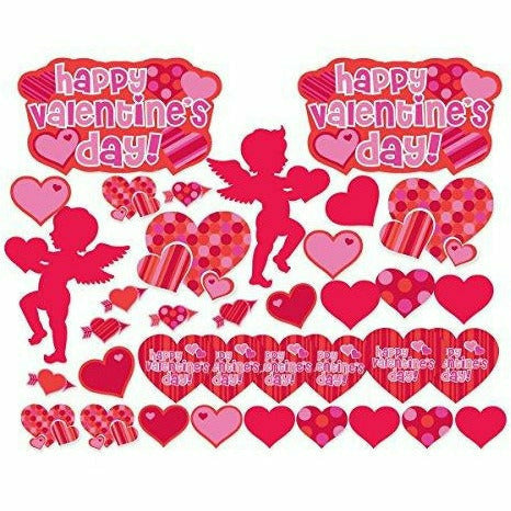 Amscan HOLIDAY: VALENTINES Blushing Valentine&#39;s Day Printed Paper Cutouts Party Decoration Mega Value Kit, Paper, Pack of 36