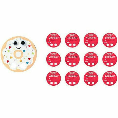 Amscan HOLIDAY: VALENTINES Donut Finger Walker Valentine Exchange Cards 12ct