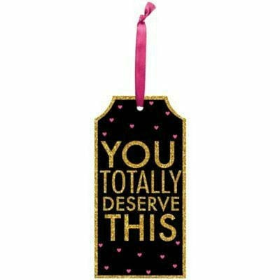 Amscan HOLIDAY: VALENTINES Glitter You Deserve This Bottle Tag