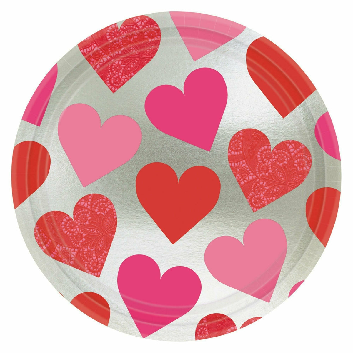 Amscan HOLIDAY: VALENTINES Key To Your Heart Metallic Plates, 9&quot;