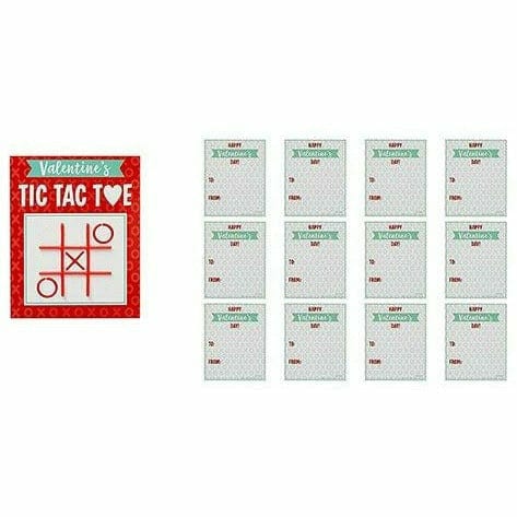 Amscan HOLIDAY: VALENTINES Tic-Tac-Toe Valentine Exchange Cards with Favors 12ct