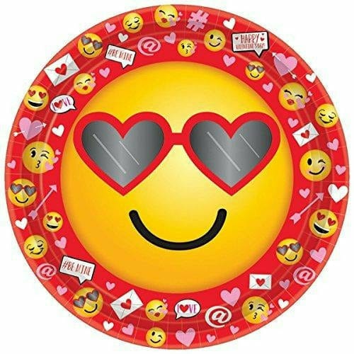 Amscan HOLIDAY: VALENTINES VALENTINE EMOJI 7&quot; PLATES