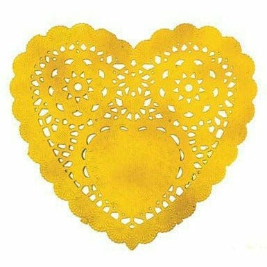 Amscan HOLIDAY: VALENTINES Valentine&#39;s Heart Gold Doilies