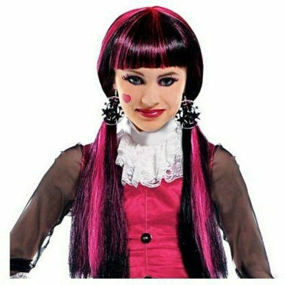 Amscan Kids Girls Monster High Draculaura Wig Black/hot/pink